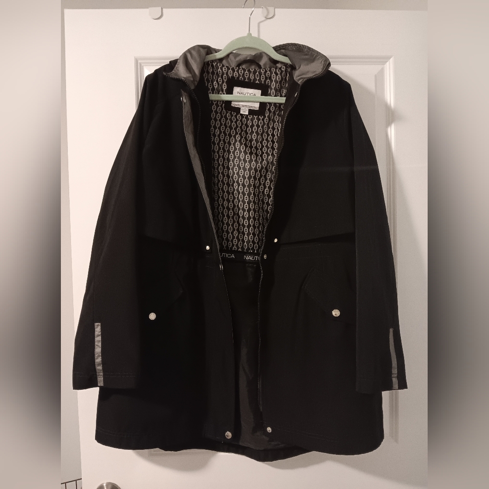 Nautica Black Rain Coat Size XL